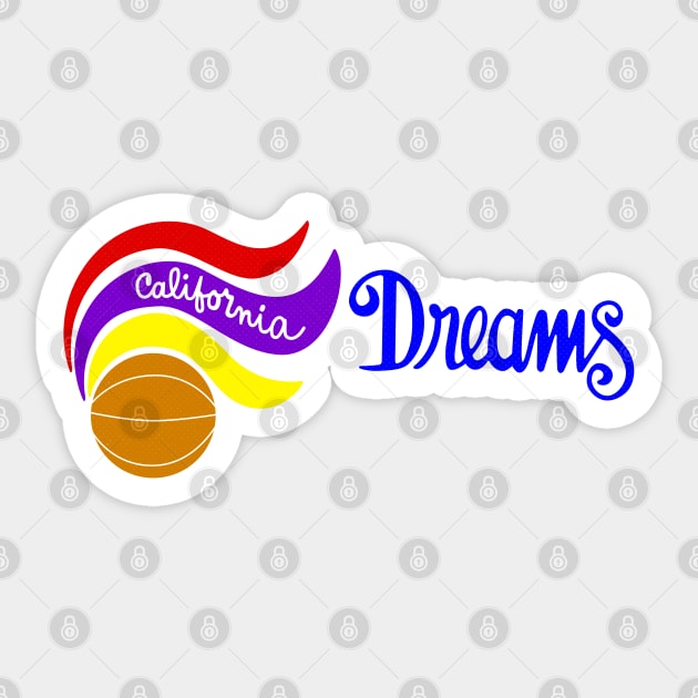 Defunct - California Dreams WBL Basketball Sticker by LocalZonly